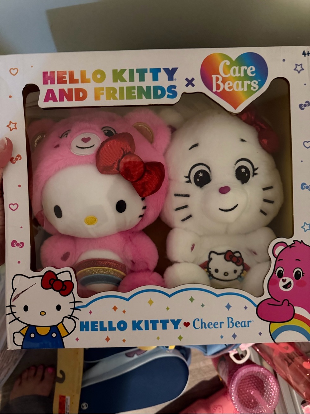 Pink and White Plush Set - Hello Kitty & Cheer Bear